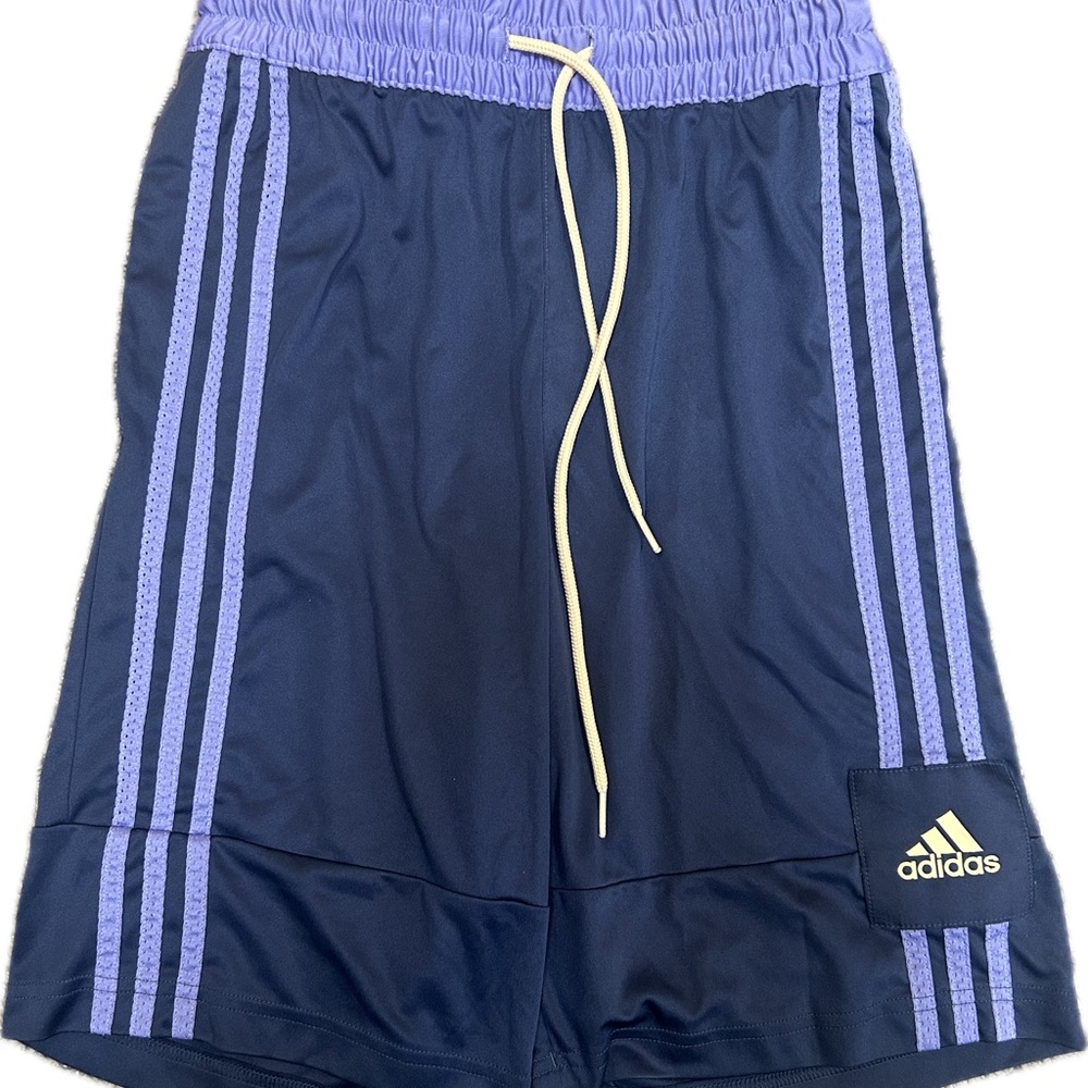 Adidas Men's Navy and Purple Basketball Shorts